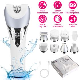 7 In 1 Electric Razor for Women Lady Hair Removal Epilators for Leg Face Arm Bikini Armpit Public Hairs IPX6 Wet and Dry Use Cordless Rechargeabl