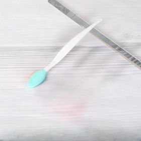 Skin Care Lip Exfoliating Facial Cleansing Face Scrub Nose Clean Brush Blackhead Remove Silicone Double-Sided Skin Care Tool (Color: Green)