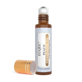 EUQEE 10ml Roll-On Fragrance Oil for Skin Sea Breeze White Musk Coconut & Vanilla Bubble Gum Green Tea Long Lasting Scent (Color: Peach, Net Contents: 10ml)