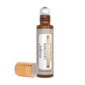 EUQEE 10ml Roll-On Fragrance Oil for Skin Sea Breeze White Musk Coconut & Vanilla Bubble Gum Green Tea Long Lasting Scent (Color: Leather, Net Contents: 10ml)