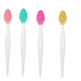 1PC/4PCS Beauty Skin Care Wash Face Silicone Brush Exfoliating Nose Clean Blackhead Removal Brushes Tools With Replacement Head (Color: 4pcs mixed color)