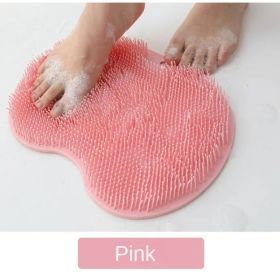 Exfoliating Foot Brush and Back Scrubber Anti-Slip Suction Cup - Deep Cleansing and Exfoliating Tool for Body Dirt Removal (Color: Pink)