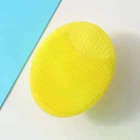 Soft Silicone Face Brush Cleanser and Massager Manual Facial Cleansing Brush Exfoliating Silicone Face Scrubber For Women Men (Color: Yellow)