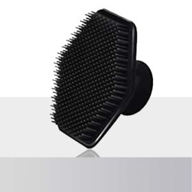 Exfoliating Silicone Brush Cleanser No Slip Handle Body Scrubber Cleans and Massages Skin Bathroom Accessories Bath Brush (Color: black1)