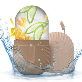 Ice Face Roller Ice Cube Beauty Massage Silicone Ice Mold For Eye Puffiness Ice Facial Roller Shrink Pores (Color: Brown)