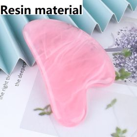 Resin Gousha Stone for The Face Roller Gouache Scraper Gousha Stone Gowoman Face Roller Gua Sha Tool Face Roller Massager (Color: Resin material-Pink)