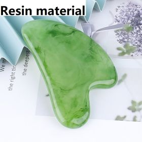 Resin Gousha Stone for The Face Roller Gouache Scraper Gousha Stone Gowoman Face Roller Gua Sha Tool Face Roller Massager (Color: Resin material-Green)