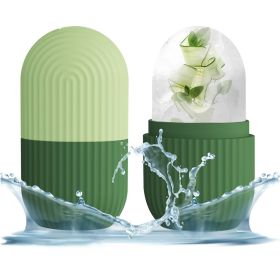 Reusable Ice Face Roller Beauty Ice Facial Rollers Mold Facial Massage Beauty Skin Care Tools Contour Leakproof Facial Massager (Color: Green)