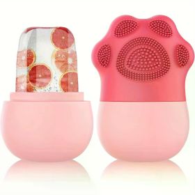 Facial Ice Roller for Skin Care - Reduce Eye Puffiness and Massage Face - Silicone Beauty Tool for Women (Color: Pink)