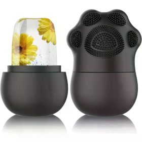 Facial Ice Roller for Skin Care - Reduce Eye Puffiness and Massage Face - Silicone Beauty Tool for Women (Color: Black)