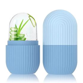 Silicone Ice Cube Trays Beauty Lifting Ice Ball Face Massager Contouring Eye Roller Facial Treatment Reduce Acne Skin Care Tool (Color: Blue)