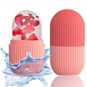 Silicone Ice Cube Trays Beauty Lifting Ice Ball Face Massager Contouring Eye Roller Facial Treatment Reduce Acne Skin Care Tool (Color: Pink)