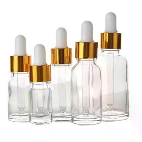 14pc 15/30/50/100ml Essential Oil Glass Aromatherapy Perfume Liquid Brown Empty Dropper Bottle Massage Refillable Pipette Bottle (Color: 14pcs clear bottle, Specification: 50ml)