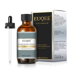 EUQEE Aromatic Essential Oil Coconut Lilac Freesia Leather Strawberry Mango Watermelon Green Tea Fragrance Oil for Men and Women (Color: Warm Rustic Woods, Net Contents: 60ml)