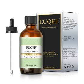 EUQEE Aromatic Essential Oil Coconut Lilac Freesia Leather Strawberry Mango Watermelon Green Tea Fragrance Oil for Men and Women (Color: Green Apple, Net Contents: 60ml)