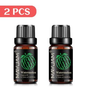 MAYJAM 10ML Fruit Fragrance Oil Lime Apple Mango Passion Fruit Strawberry Watermelon Cherry Coconut Lemon Sweet Orange 1pcs Oil (Color: 2pcs Watermelon, Net Contents: 10ml)