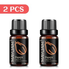MAYJAM 10ML Fruit Fragrance Oil Lime Apple Mango Passion Fruit Strawberry Watermelon Cherry Coconut Lemon Sweet Orange 1pcs Oil (Color: 2pcs Papaya, Net Contents: 10ml)