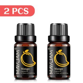 MAYJAM 10ML Fruit Fragrance Oil Lime Apple Mango Passion Fruit Strawberry Watermelon Cherry Coconut Lemon Sweet Orange 1pcs Oil (Color: 2pcs Mango, Net Contents: 10ml)