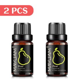 MAYJAM 10ML Fruit Fragrance Oil Lime Apple Mango Passion Fruit Strawberry Watermelon Cherry Coconut Lemon Sweet Orange 1pcs Oil (Color: 2pcs Pear, Net Contents: 10ml)
