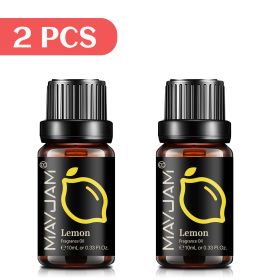 MAYJAM 10ML Fruit Fragrance Oil Lime Apple Mango Passion Fruit Strawberry Watermelon Cherry Coconut Lemon Sweet Orange 1pcs Oil (Color: 2pcs Lemon, Net Contents: 10ml)