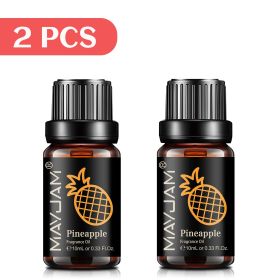 MAYJAM 10ML Fruit Fragrance Oil Lime Apple Mango Passion Fruit Strawberry Watermelon Cherry Coconut Lemon Sweet Orange 1pcs Oil (Color: 2pcs Pineapple, Net Contents: 10ml)