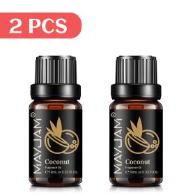 MAYJAM 10ML Fruit Fragrance Oil Lime Apple Mango Passion Fruit Strawberry Watermelon Cherry Coconut Lemon Sweet Orange 1pcs Oil (Color: 2pcs Coconut, Net Contents: 10ml)