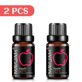 MAYJAM 10ML Fruit Fragrance Oil Lime Apple Mango Passion Fruit Strawberry Watermelon Cherry Coconut Lemon Sweet Orange 1pcs Oil (Color: 2pcs Apple, Net Contents: 10ml)