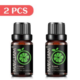 MAYJAM 10ML Fruit Fragrance Oil Lime Apple Mango Passion Fruit Strawberry Watermelon Cherry Coconut Lemon Sweet Orange 1pcs Oil (Color: 2pcs Lime, Net Contents: 10ml)