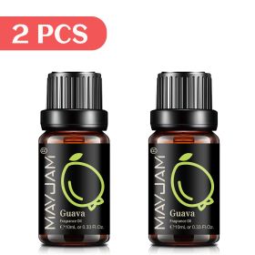 MAYJAM 10ML Fruit Fragrance Oil Lime Apple Mango Passion Fruit Strawberry Watermelon Cherry Coconut Lemon Sweet Orange 1pcs Oil (Color: 2pcs Guava, Net Contents: 10ml)