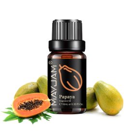 MAYJAM Fruit Essential Oil 10ml Cherry Banana Papaya Grape Litchi Guava Kiwifruit Pear Fig Fragrance Oil for Diffuser Candle (Color: Papaya, Net Contents: 10ml)