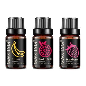 MAYJAM Fruit Essential Oil 10ml Cherry Banana Papaya Grape Litchi Guava Kiwifruit Pear Fig Fragrance Oil for Diffuser Candle (Color: SY5535-D-3pcs, Net Contents: 10ml)