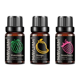 MAYJAM Fruit Essential Oil 10ml Cherry Banana Papaya Grape Litchi Guava Kiwifruit Pear Fig Fragrance Oil for Diffuser Candle (Color: SY5535-C-3pcs, Net Contents: 10ml)