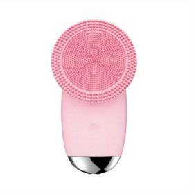 CONESN Electric Facial Cleansing Brush,Silicone Facial Cleansing Brush, Electric Silicone Face Brush, Sonic Facial Cleansing Brush For Makeup Rem (Color: Pink, material: ABS+Silicone)